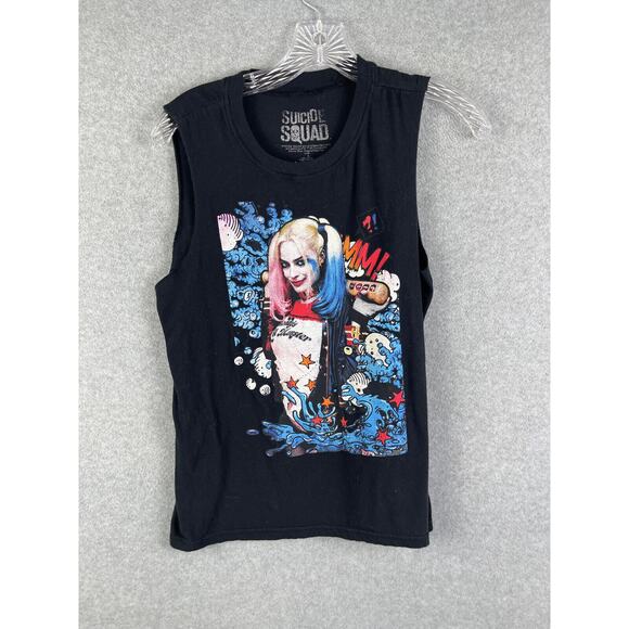 DC Comics Suicide Squad Harley Quin Muscle Shirt Women's Size S Black - Picture 1 of 5